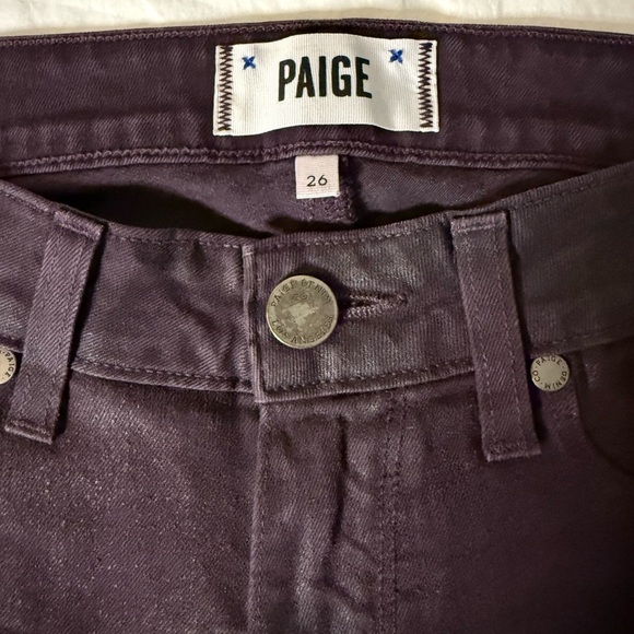 Paige Verdugo Ankle Skinny Jean in Black Cherry Silk - Picture 4 of 12